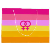 Lesbian Dawn Pride WLW Große Geschenktüte (Rückseite)