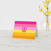 Lesbian Dawn Pride WLW Karte (Gelbe Blume)