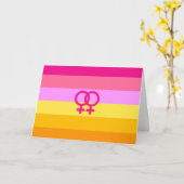Lesbian Dawn Pride WLW Karte (Gelbe Blume)