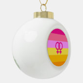 Lesbian Dawn Pride WLW Keramik Kugel-Ornament (Links)