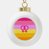 Lesbian Dawn Pride WLW Keramik Kugel-Ornament (Vorderseite)