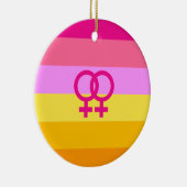 Lesbian Dawn Pride WLW Keramik Ornament (Rechts)