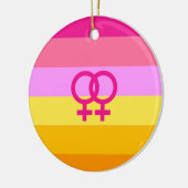 Lesbian Dawn Pride WLW Keramik Ornament (Links)