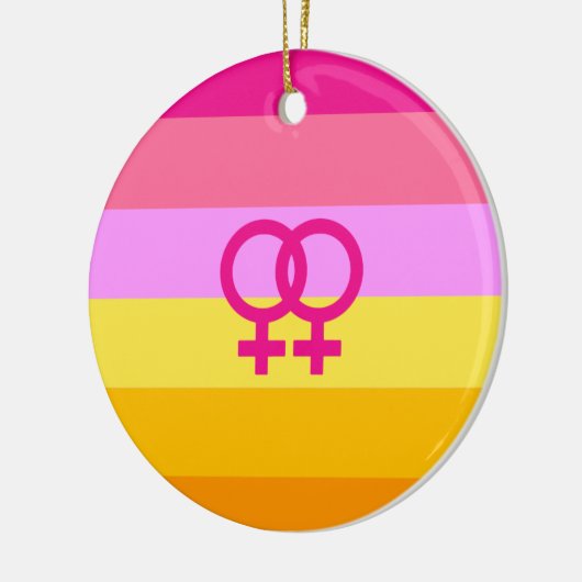 Lesbian Dawn Pride WLW Keramik Ornament (Links)