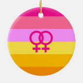 Lesbian Dawn Pride WLW Keramik Ornament (Hinten)