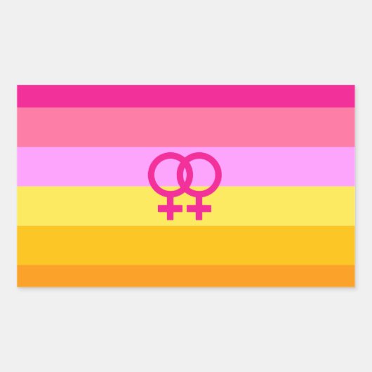 Lesbian Dawn Pride WLW Rechteckiger Aufkleber (Vorderseite)