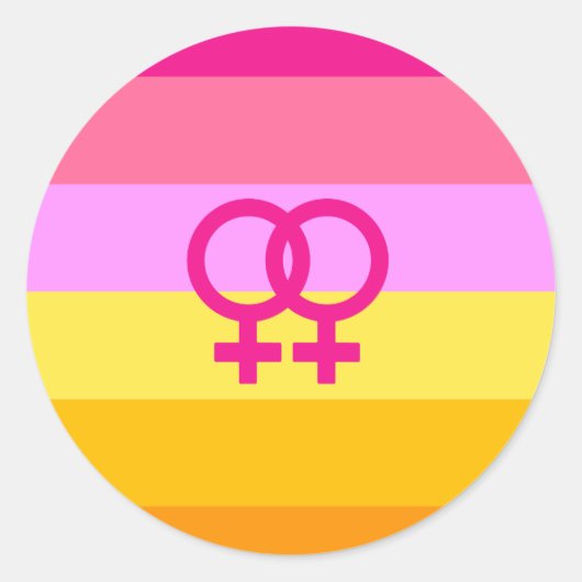 Lesbian Dawn Pride WLW Runder Aufkleber (Vorderseite)