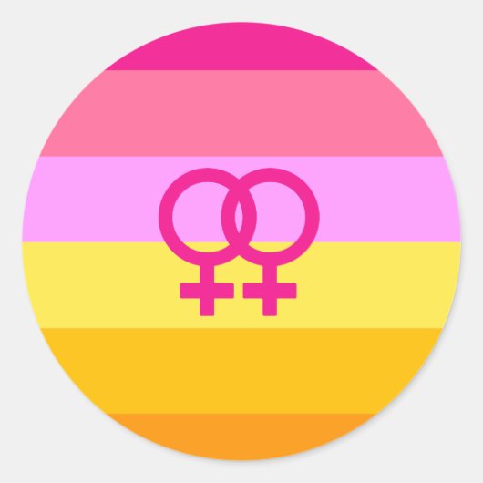 Lesbian Dawn Pride WLW Runder Aufkleber (Vorderseite)