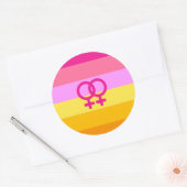 Lesbian Dawn Pride WLW Runder Aufkleber (Umschlag)