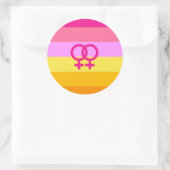 Lesbian Dawn Pride WLW Runder Aufkleber (Tasche)