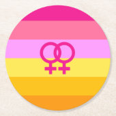 Lesbian Dawn Pride WLW Runder Pappuntersetzer (Vorderseite)