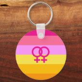Lesbian Dawn Pride WLW Schlüsselanhänger (Vorderseite)
