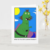 Lesbian Dinosaur Karte (Gelbe Blume)