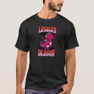 Lesbian Dragon Lgbtq Mythischer Gay Lesbian Pride  T-Shirt