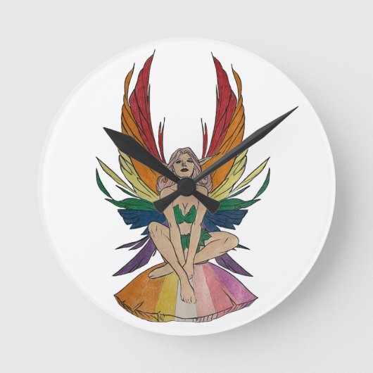 Lesbian Faerie  Runde Wanduhr (Vorderseite)