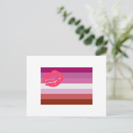 LESBIAN FLAG ORIGINAL POSTKARTE (Stehend Vorderseite)