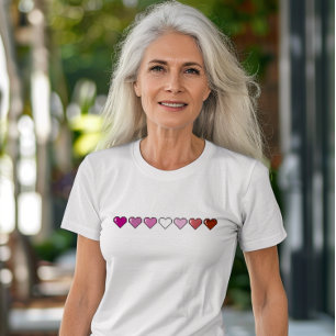 Lesbian Flag Pixel Herz T-Shirt