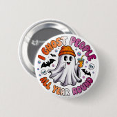 Lesbian Funny Halloween - Ich Ghost People Button (Vorne & Hinten)