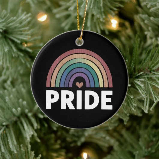 Lesbian Funny LGBT Gay Pride Rainbow Keramik Ornament (Baum)