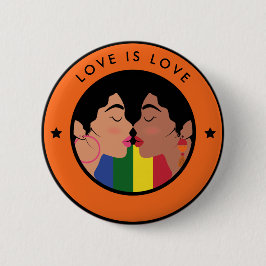 Lesbian Gay Couple Kiss LGBTQ Liebe ist Liebe Prix Button