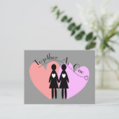 Lesbian gibt "Gemeinsam als eins" Postkarte (Stehend Vorderseite)