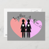 Lesbian gibt "Gemeinsam als eins" Postkarte (Vorne/Hinten)