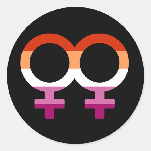 Lesbian Glyphen | Lesbian Pride Runder Aufkleber (Vorderseite)