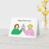 Lesbian Happy Anniversary Karte (Gelbe Blume)