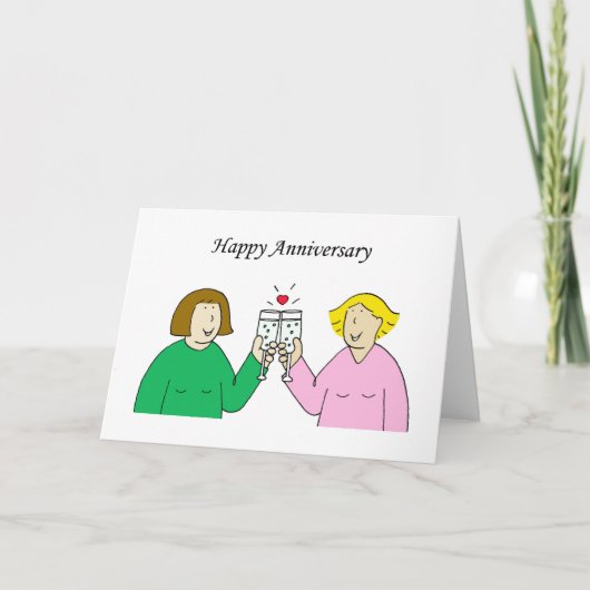 Lesbian Happy Anniversary Karte (Vorderseite)