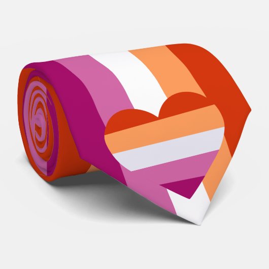 Lesbian Hearty Pride Frag Krawatte (Gerollt)