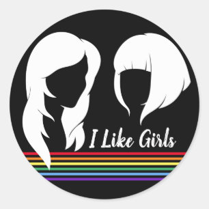 Lesbian I like Girls Gay Women Prix Runder Aufkleber