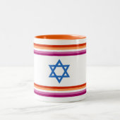 Lesbian Israel Pride Flag Zweifarbige Tasse (Mittel)