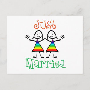 Lesbian Just Married Ankündigungspostkarte