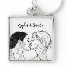 Lesbian Kiss Elegant Couple Matching