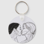 Lesbian Kiss Matching Couples Schlüsselanhänger (Vorderseite)