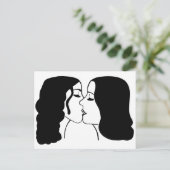 Lesbian Kiss Postkarte (Stehend Vorderseite)
