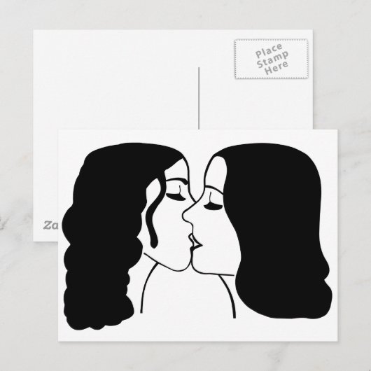Lesbian Kiss Postkarte (Vorne/Hinten)