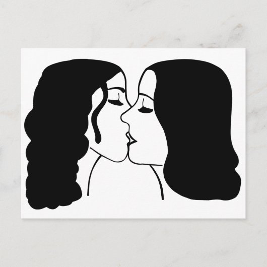 Lesbian Kiss Postkarte (Vorderseite)