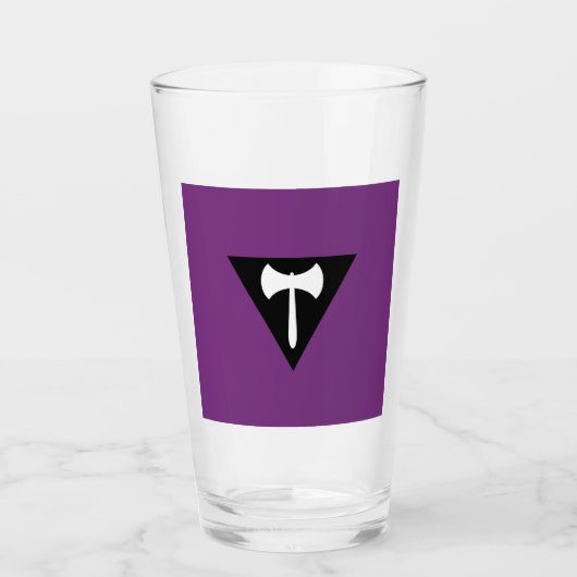 Lesbian Labrys Pride Flag Glas (Vorderseite)