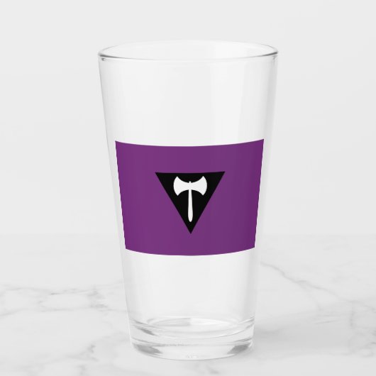Lesbian Labrys Pride Flag Glas (Vorderseite)