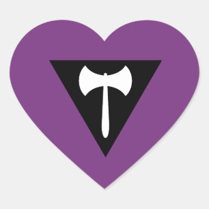 Lesbian Labrys Pride Flag Herz-Aufkleber