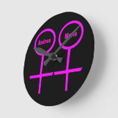Lesbian Lovers Customizable Wall Clock Runde Wanduhr (Winkel)