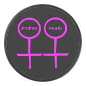 Lesbian Lovers Personalisiert Hockey Puck (Vorderseite)