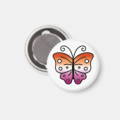 Lesbian Pride Butterfly Magnet (Vorderseite/Rückseite)