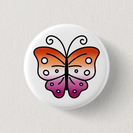Lesbian Pride Butterfly Pin Badge Button (Vorderseite)