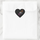 Lesbian Pride Butterfly Trail Herz-Aufkleber (Tasche)
