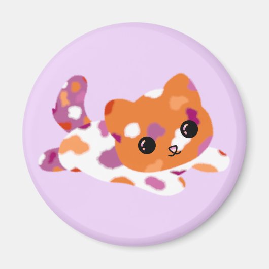 Lesbian Pride Cat Magnet (Vorne)