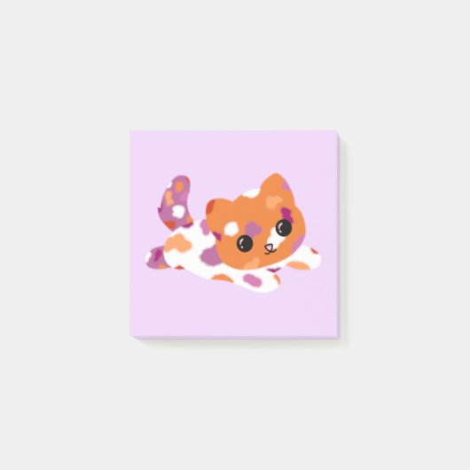 Lesbian Pride Cat Post-it Klebezettel (Vorderseite)
