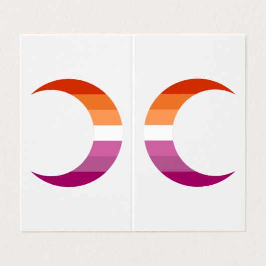 Lesbian Pride Crescent Moons Greeting Card Visitenkarten (Außenseite Aufgefaltet)