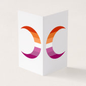 Lesbian Pride Crescent Moons Greeting Card Visitenkarten (Vorderseite)